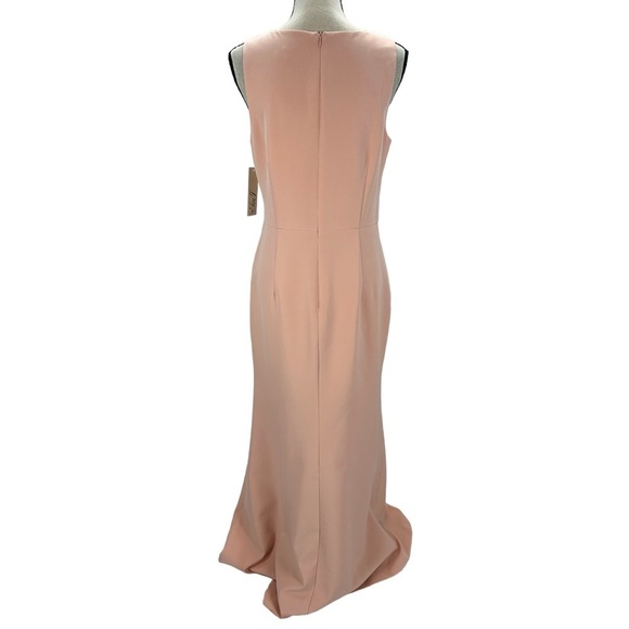 Eliza J Sleeveless Cross Bodice Cascading Ruffle Gown- Pink - size 10 - Picture 3 of 10